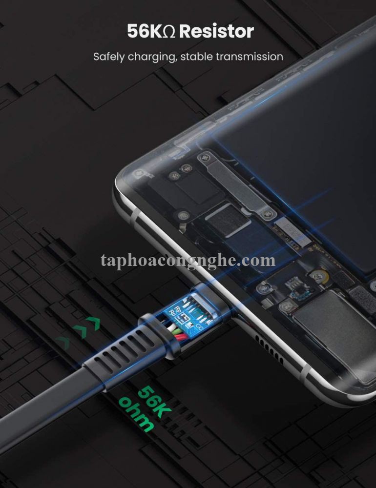 Ugreen 10971 0.5M màu đen usb type c 2.0 cáp sạc và truyền dữ liệu từ máy tính ra điện thoại US332 30010971